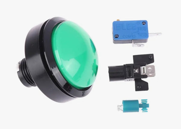 60mm Large Dome Arcade Button with LED Light & Microswitch – Green