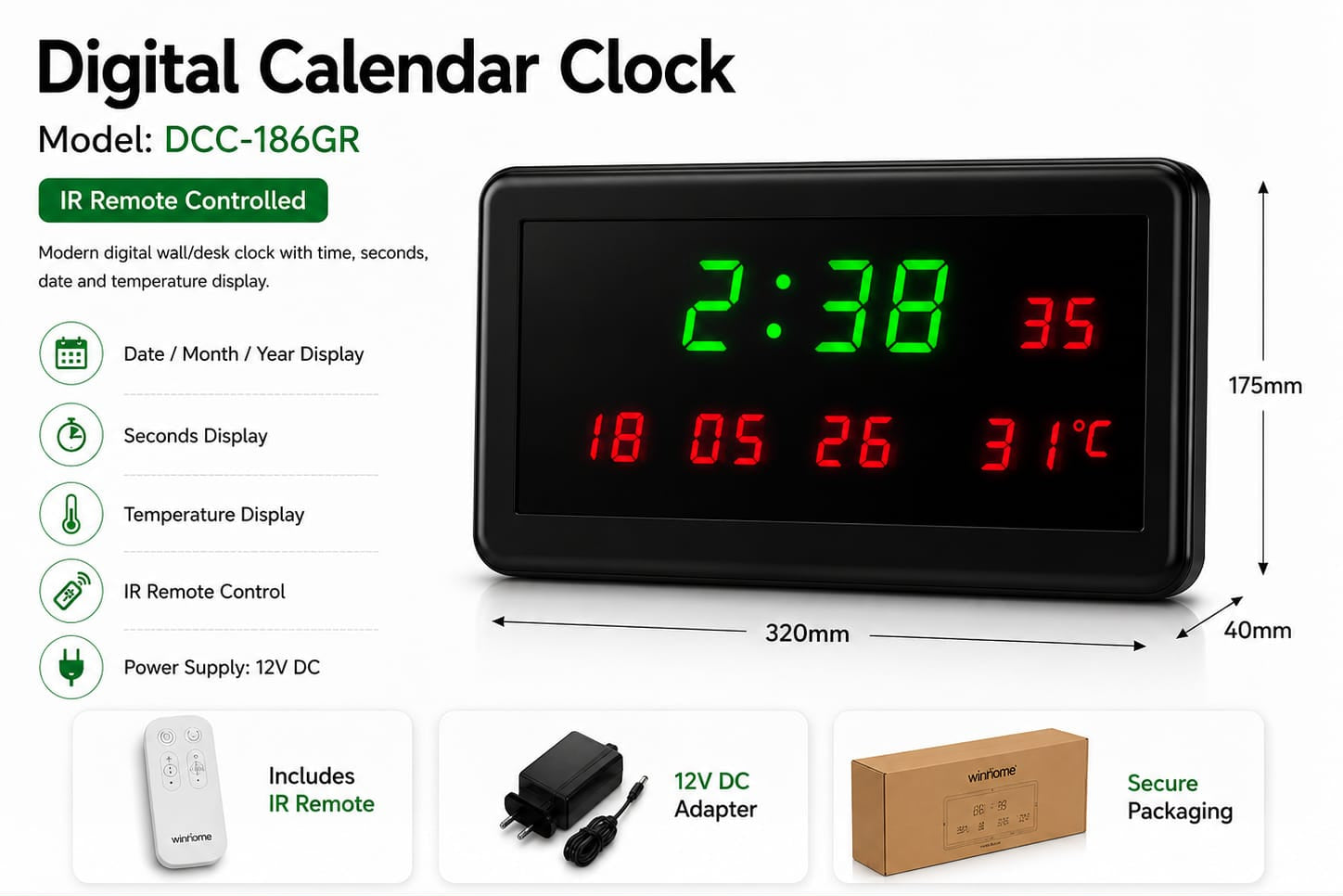 LED Digital Wall & Desk Clock